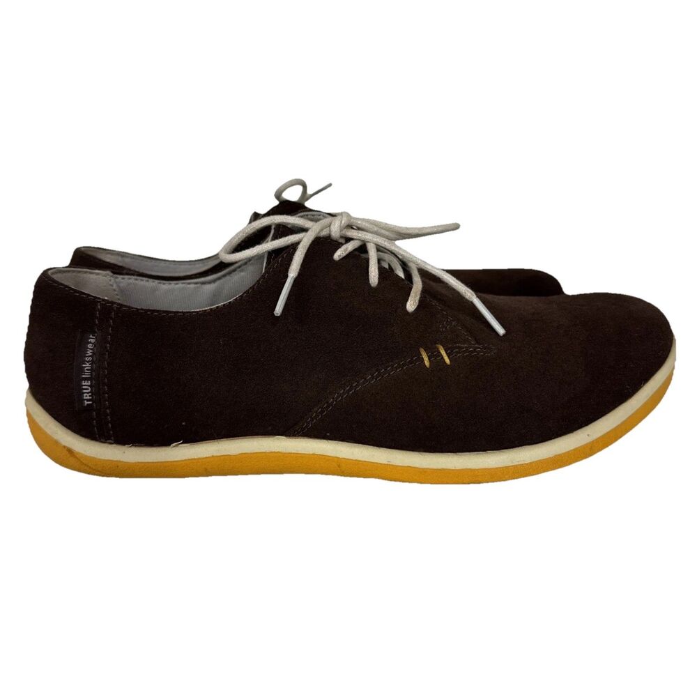 True Linkswear Spikeless True Oxford Brown Suede Men's 8.5 Golf Shoes Sneakers